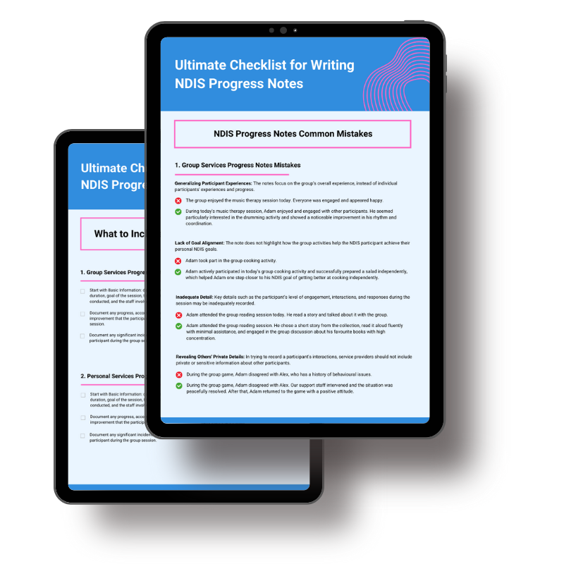  resources ultimate checklist for writing ndis progress notes